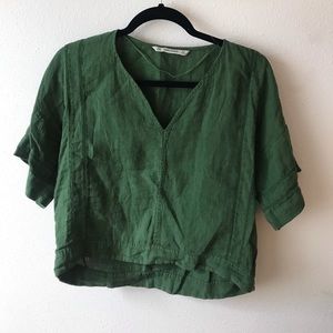 Zara Kelly Green Linen Top